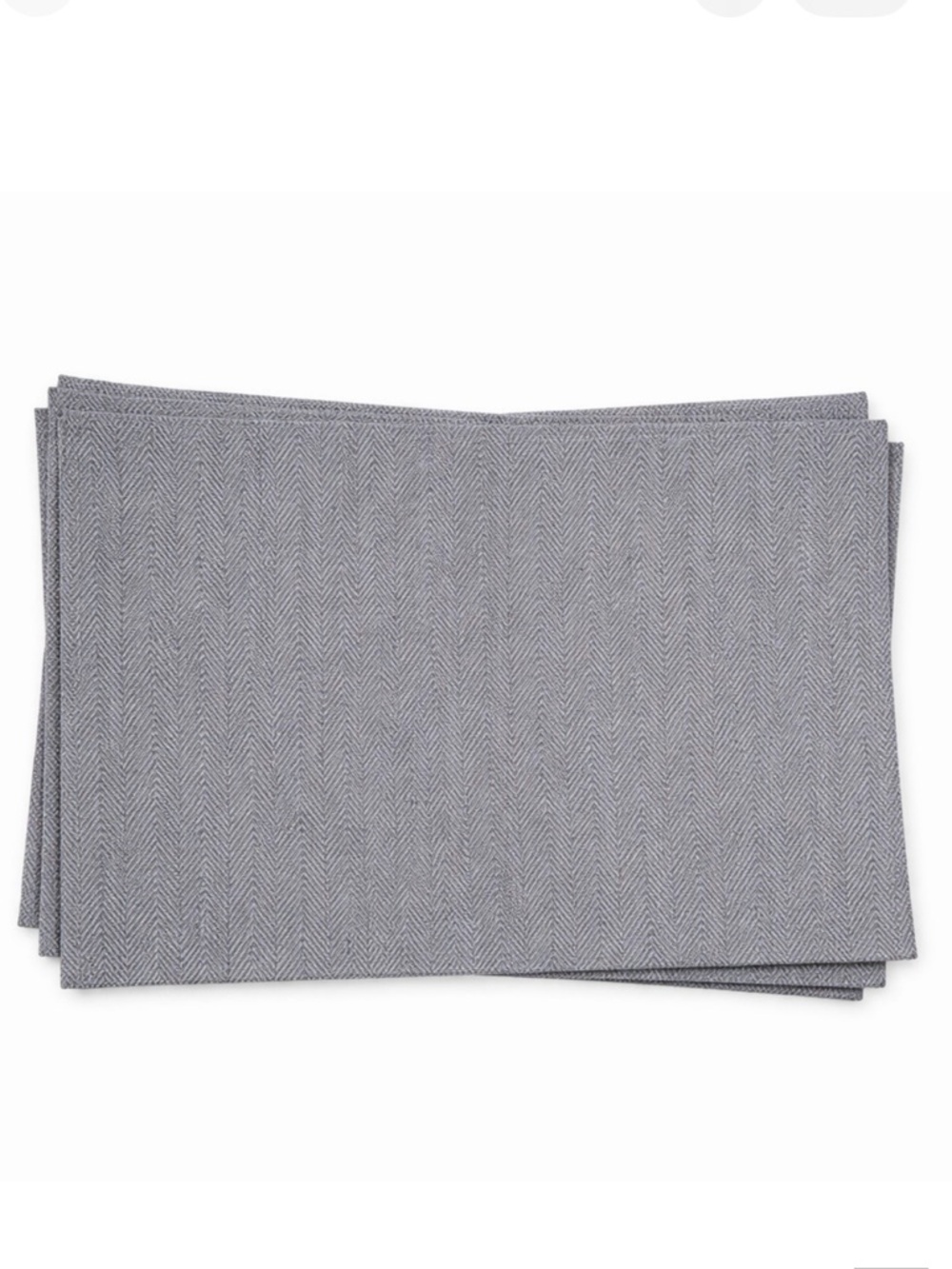 TOMMY BAHAMA Set of 4 Sullivan Herringbone Placemats 13x19in Indoor Outdoor Gray